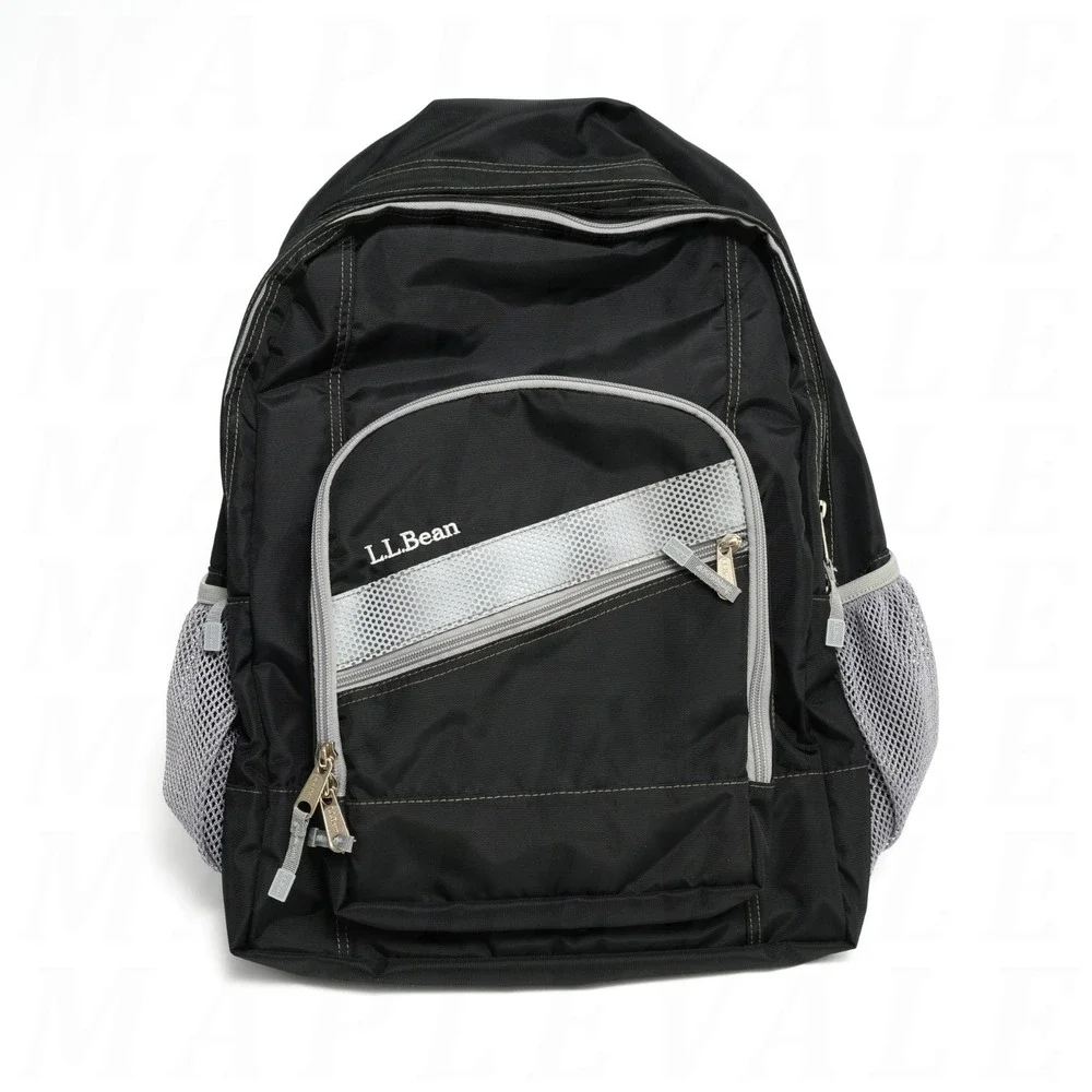 LL Bean Deluxe Bookpack IV Laptop Backpack Bag Black w/ Reflective Stripe 32L